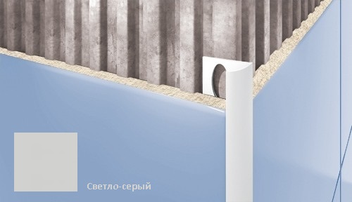 Профиль для плитки CEZAR внешний 7мм светло-серый